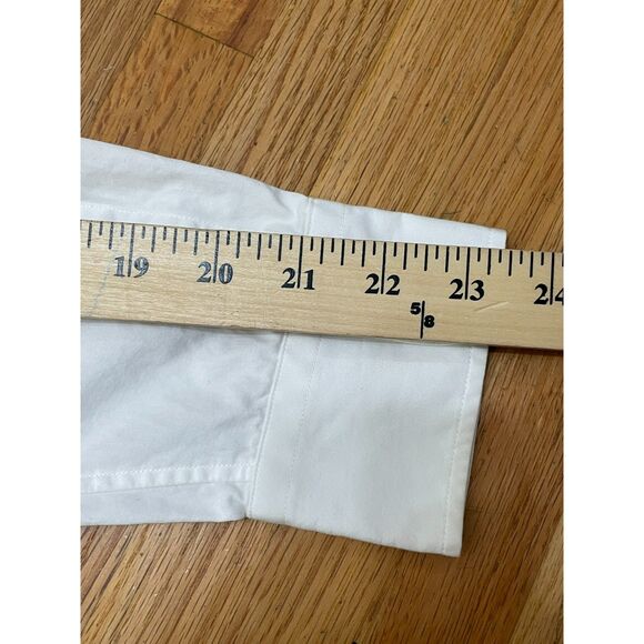 Lauren Ralph Lauren Women's M White Button-Up Cotton Shirt Ruffle Front Wedding - Picture 6 of 9